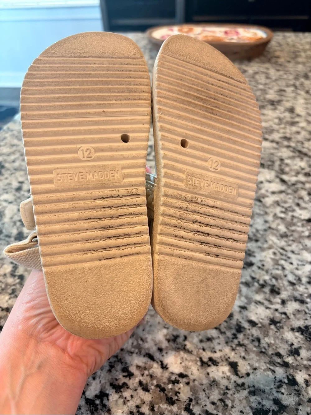 Kids size 12 Steve Madden Pearl-Detail Sandals